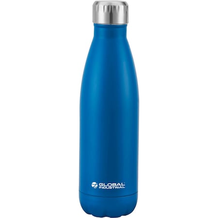 Global Industrial Global IndustrialDouble Wall Stainless Water Bottle, Blue, 17 Oz., 24PK B2375123